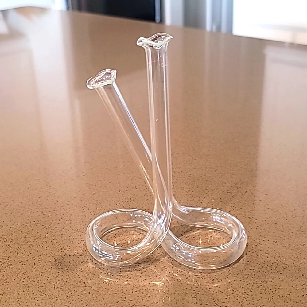 VTG Hand Blown Sculptural Glass Vase Twisted